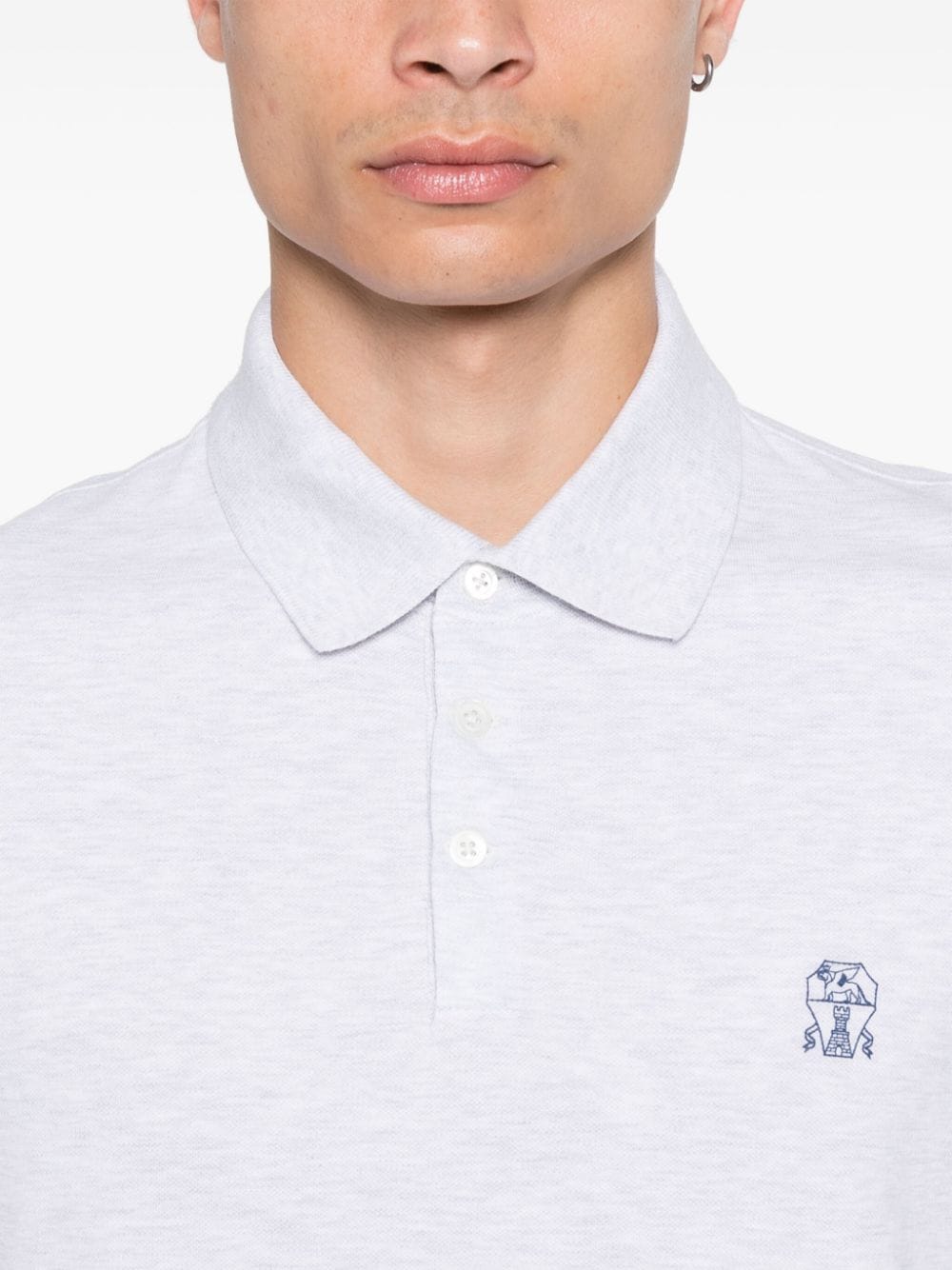 Brunello Cucinelli T-Shirts And Polos Grigio Chiaro Cotton