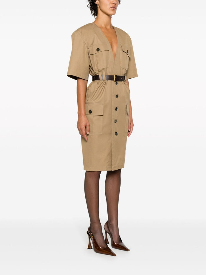 Saint Laurent Dresses Beige Cotton