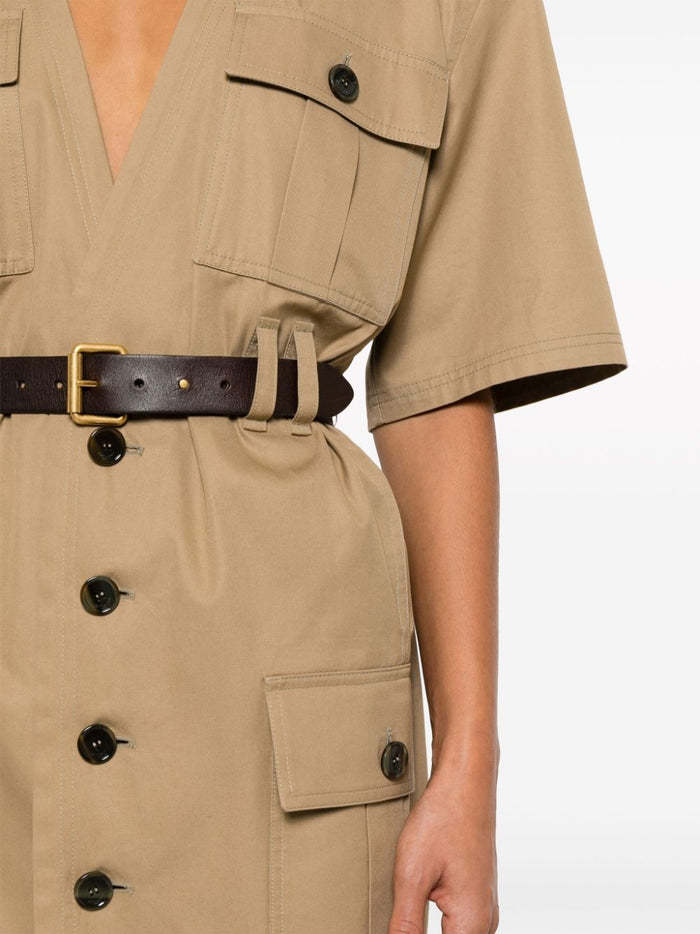 Saint Laurent Dresses Beige Cotton