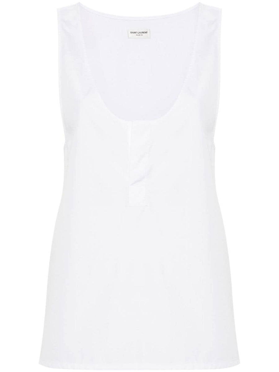 Saint Laurent semi-sheer Henley Tank Top