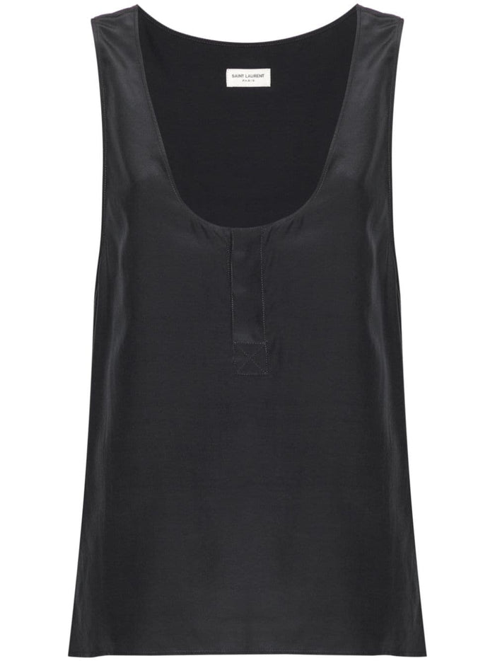 Saint Laurent Top Grey Natural (other)->silk100.0 %