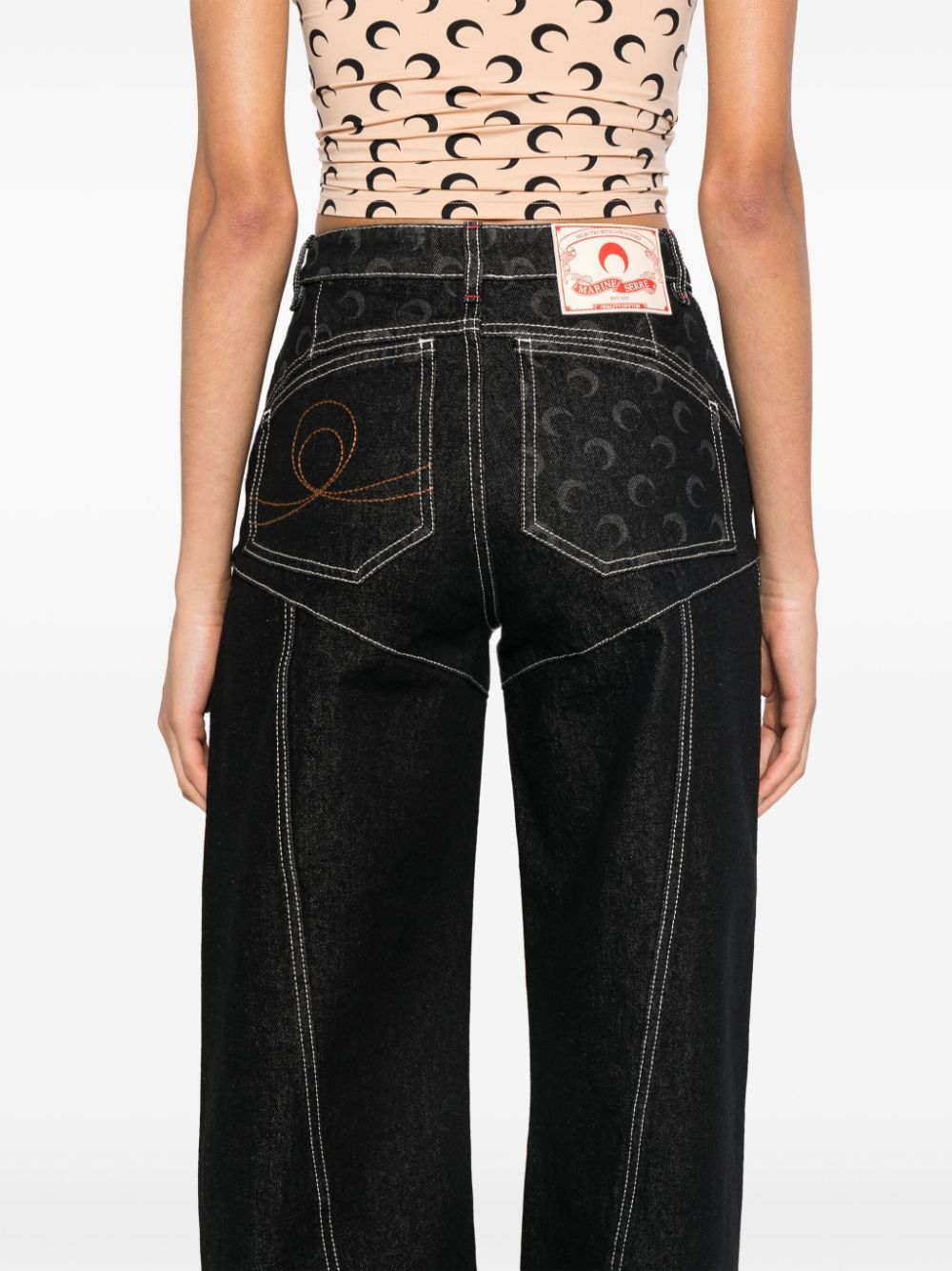 Marine Serre Jeans Black Cotton