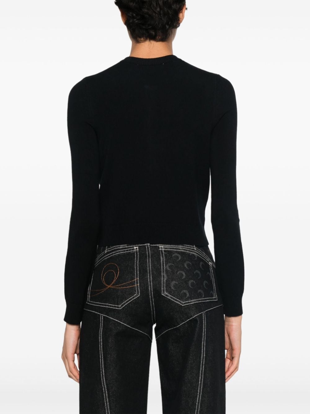 Marine Serre Sweaters Black Viscose Elastane