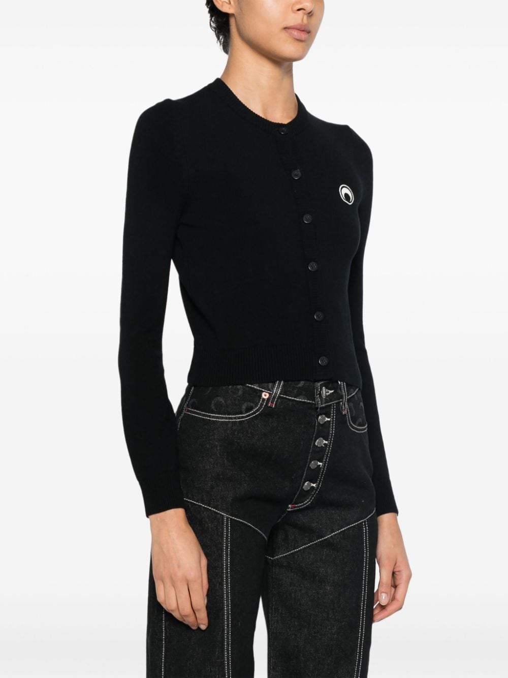 Marine Serre Sweaters Black Viscose Elastane