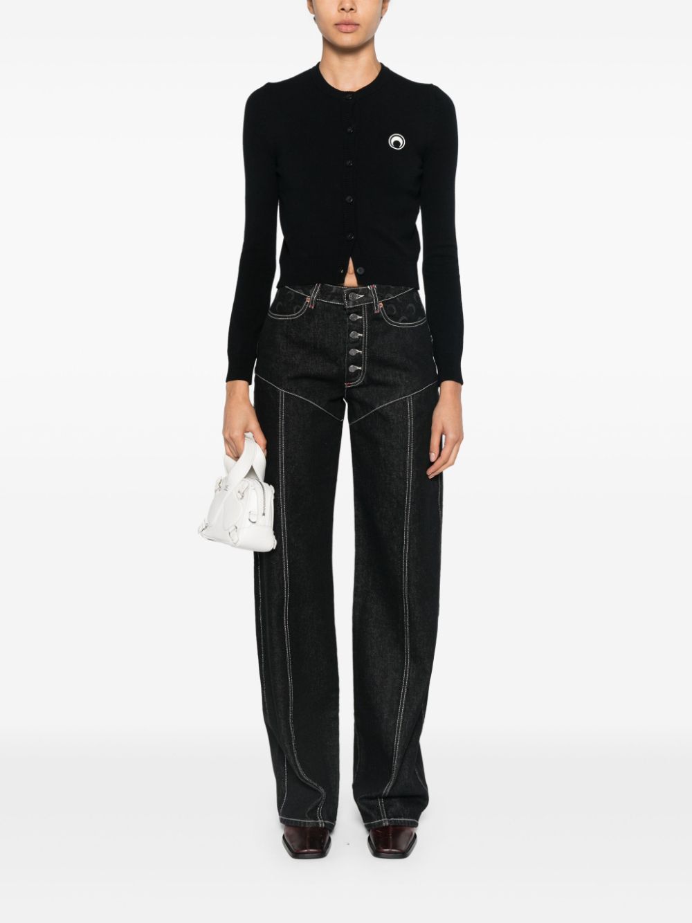 Marine Serre Sweaters Black Viscose Elastane
