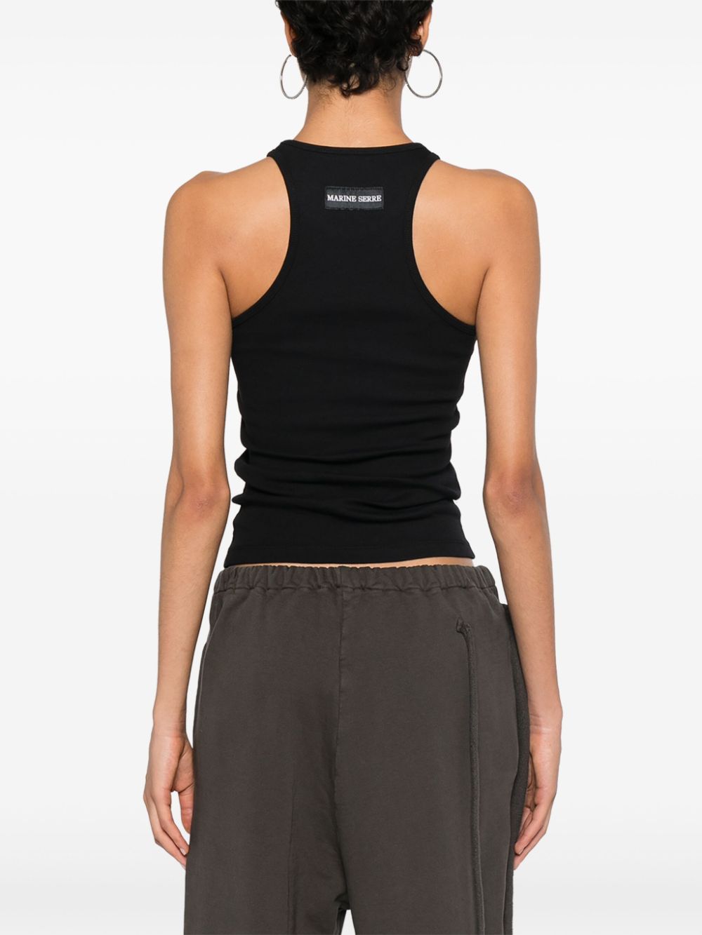 Marine Serre Top Black Cotton Elastane