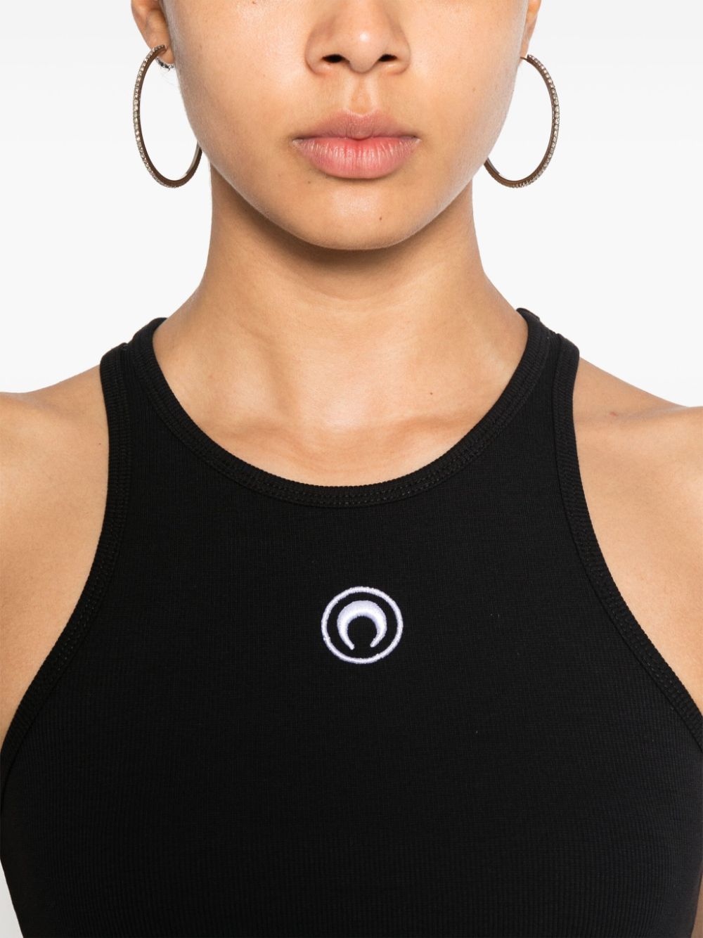 Marine Serre Top Black Cotton Elastane