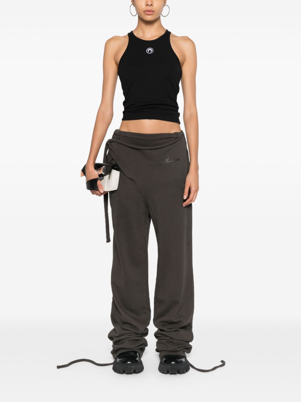 Marine Serre Top Black Cotton Elastane