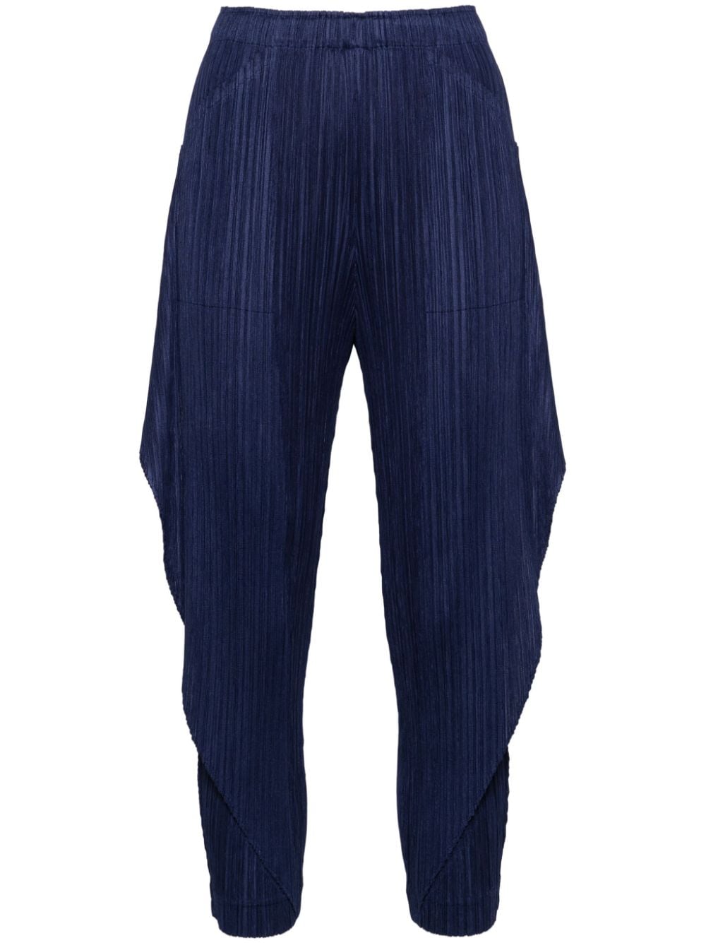 Pleats Please Trousers Blue Polyester