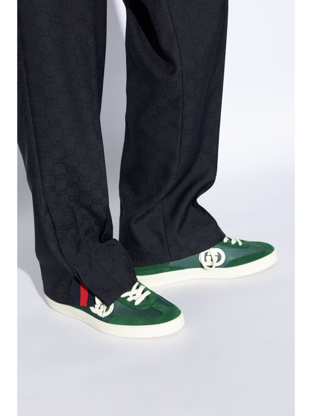 Gucci Sneakers Green Furs & Skins->leather100 %