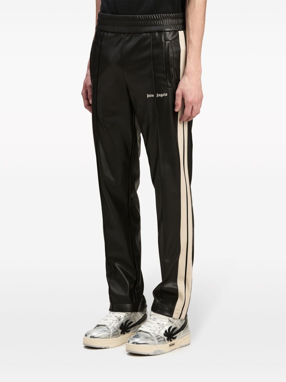 Palm Angels Trousers Black Polyester Polyurethane