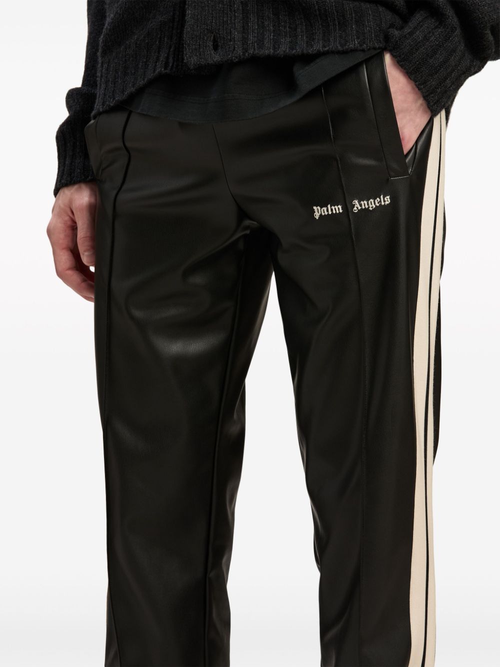 Palm Angels Trousers Black Polyester Polyurethane