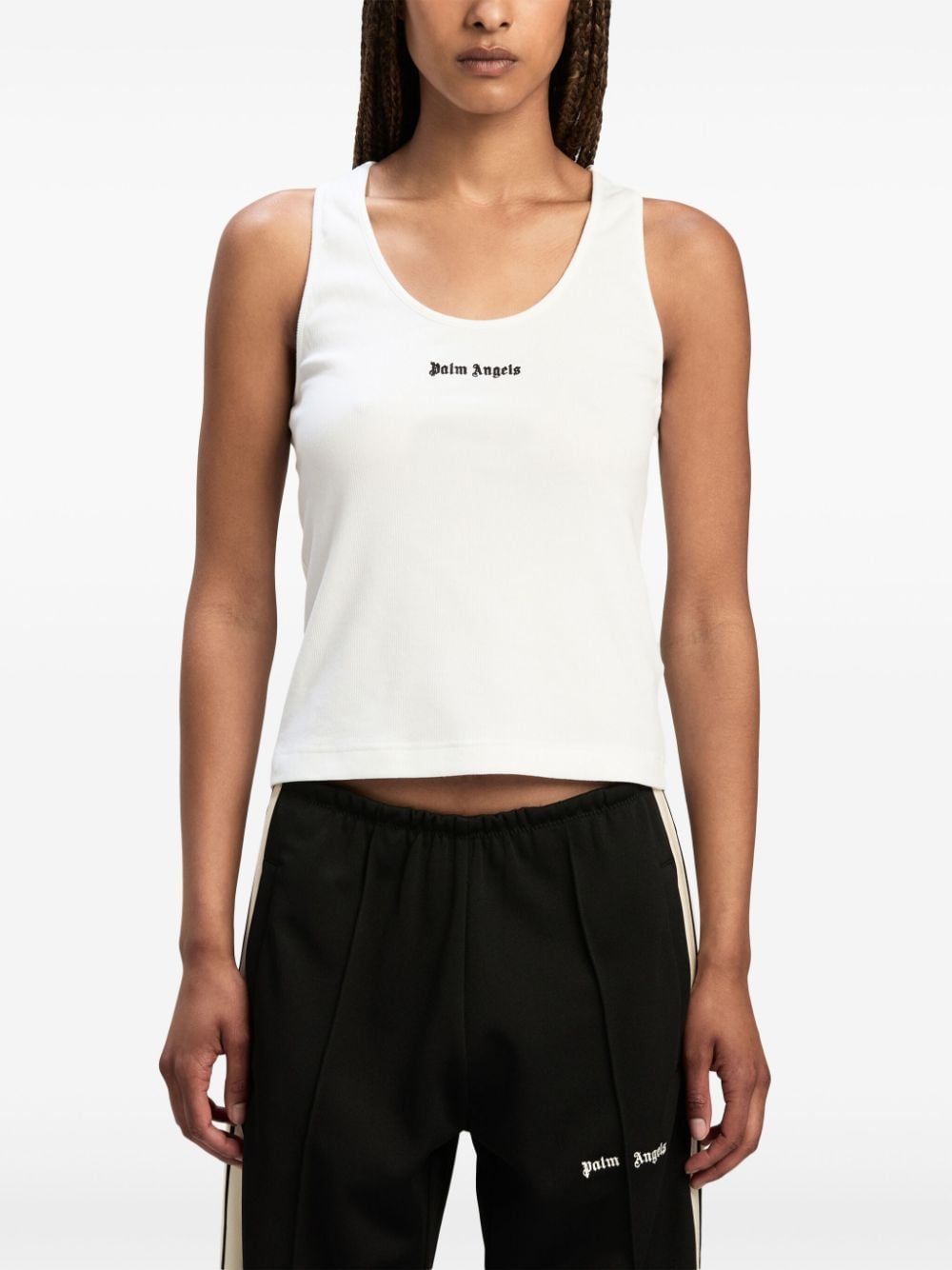 Palm Angels Top White Cotton Elastane