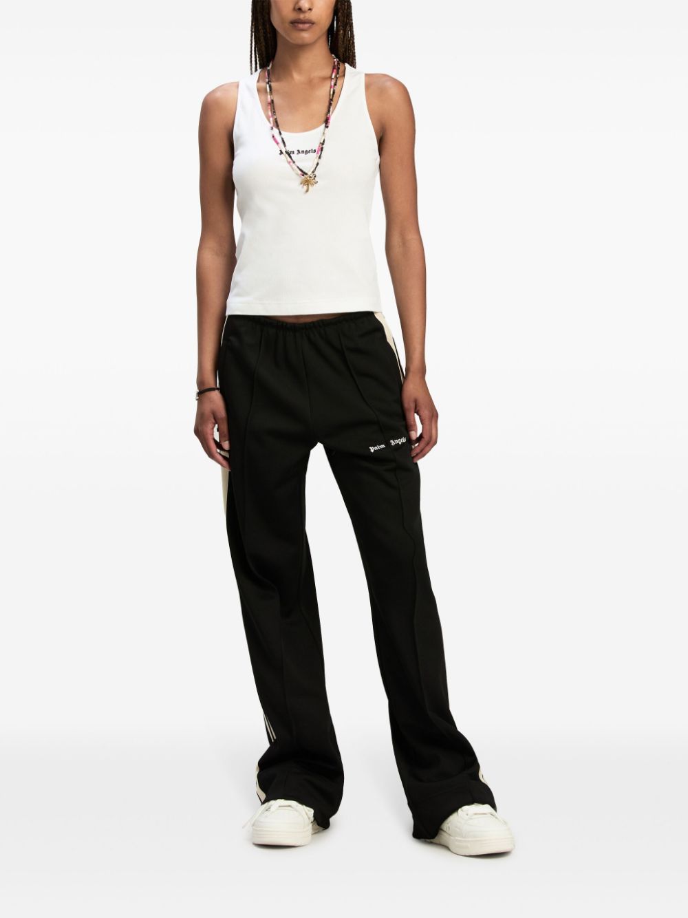 Palm Angels Top White Cotton Elastane