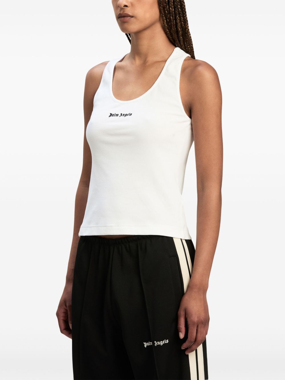 Palm Angels Top White Cotton Elastane