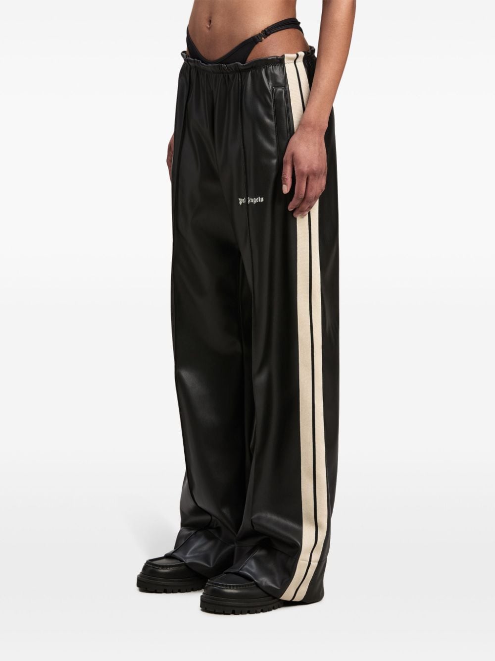 Palm Angels Trousers Black Polyester Polyurethane