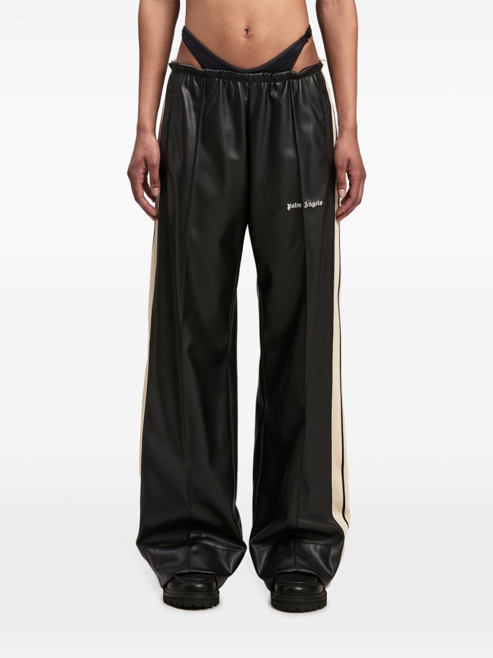 Palm Angels Trousers Black Polyester Polyurethane