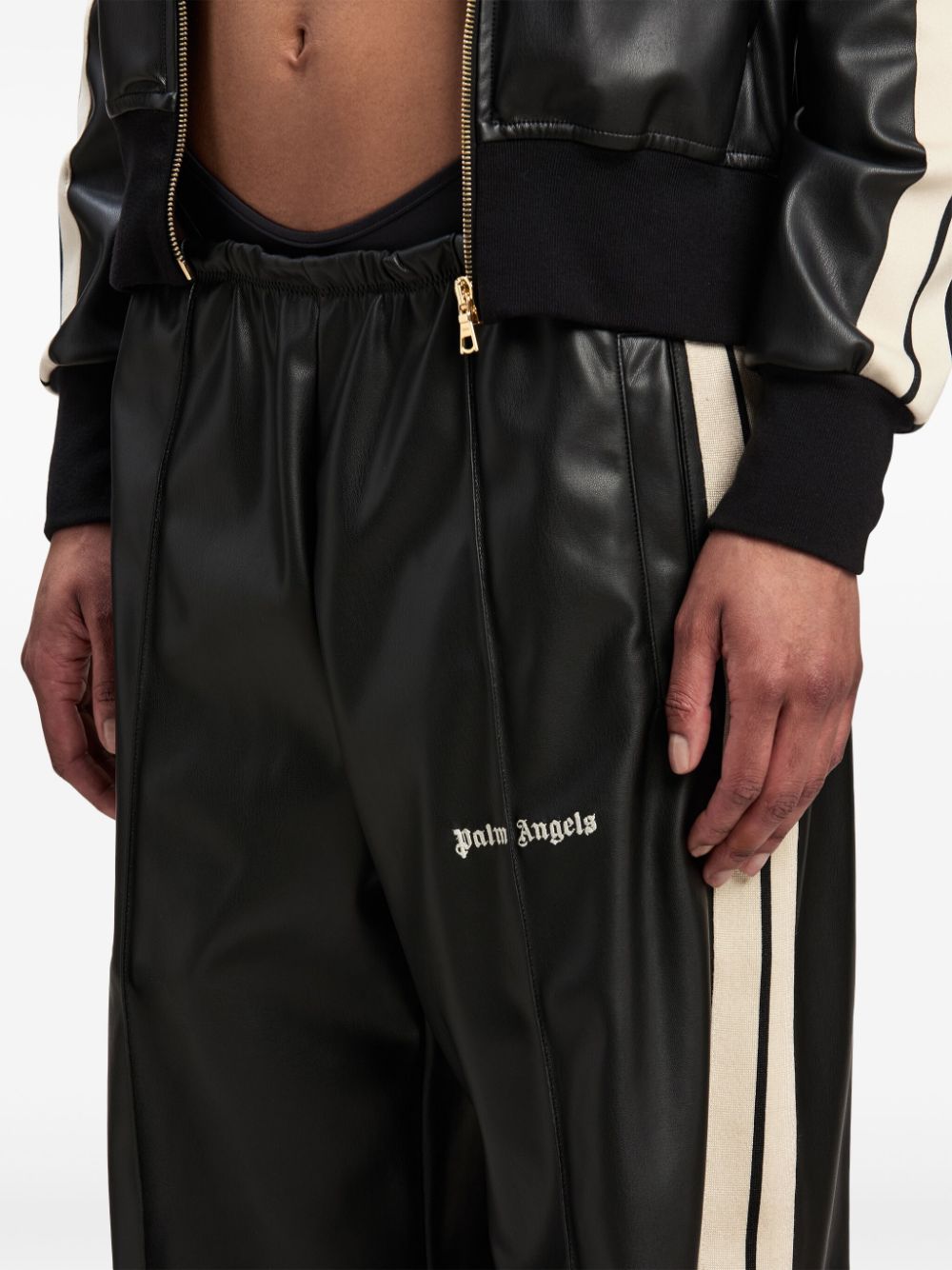 Palm Angels Trousers Black Polyester Polyurethane