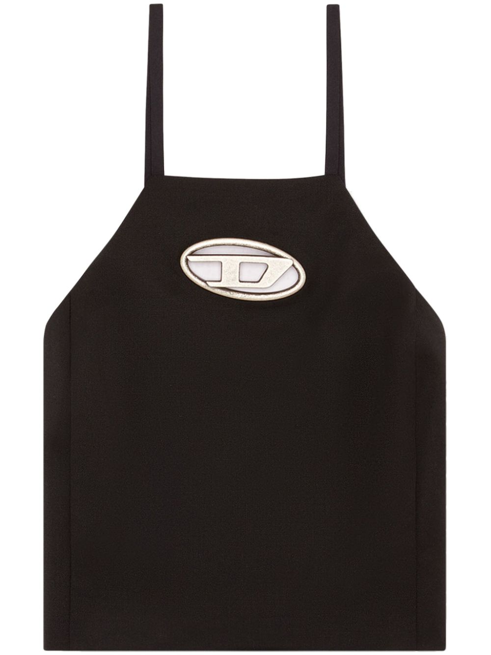 Diesel Top Black Polyester Wool Elastane