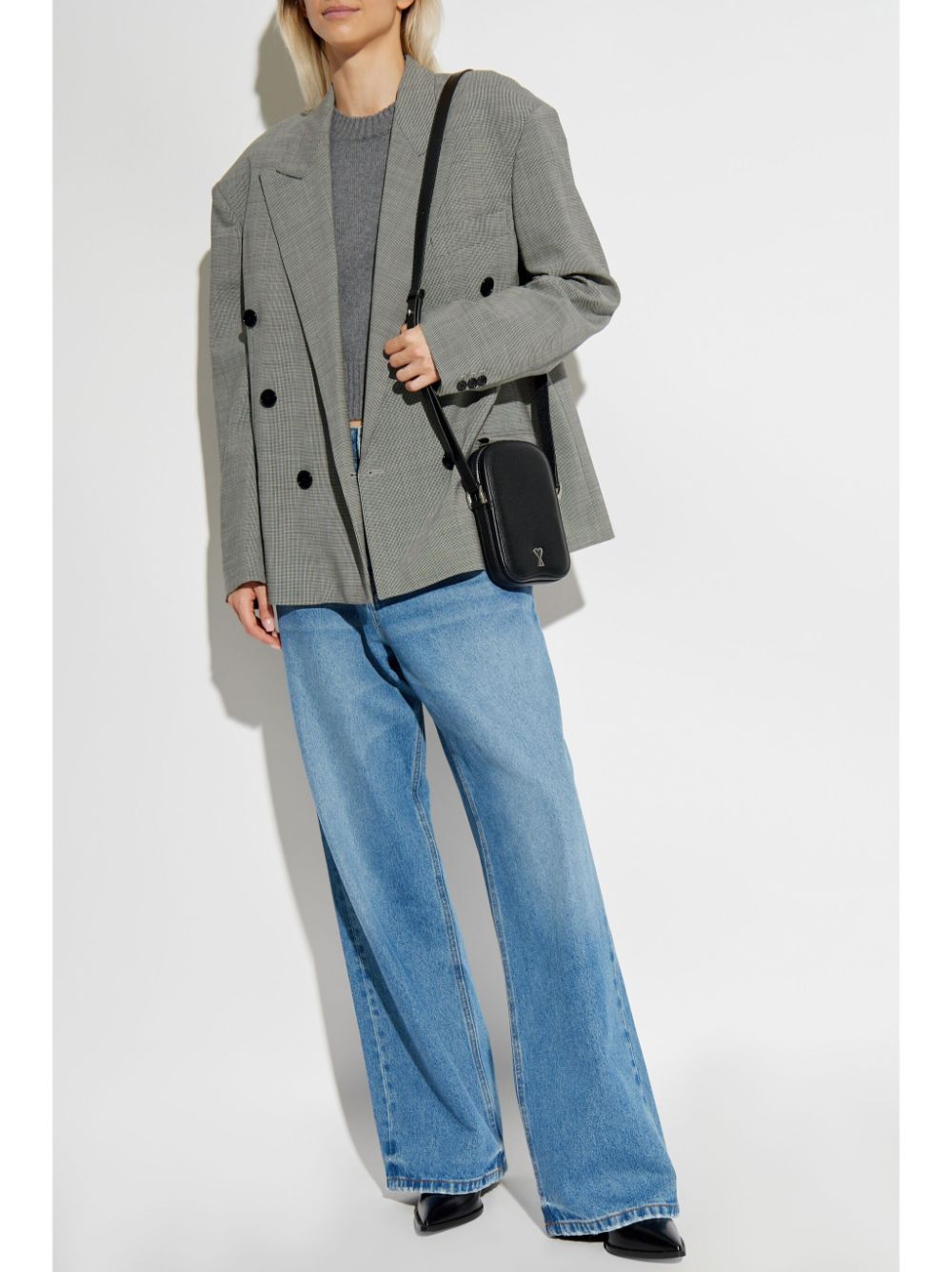 Ami Paris Sweaters Grey Cashmere Wool