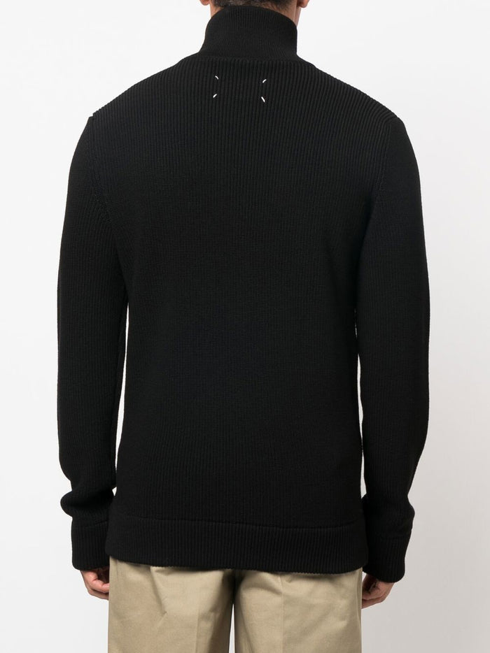 Maison Margiela Sweaters Black Cotton Wool