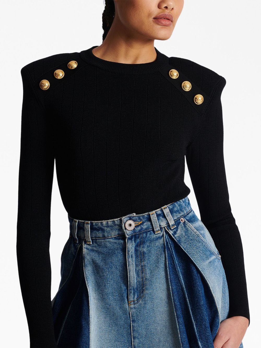 Balmain Sweaters Black Viscose