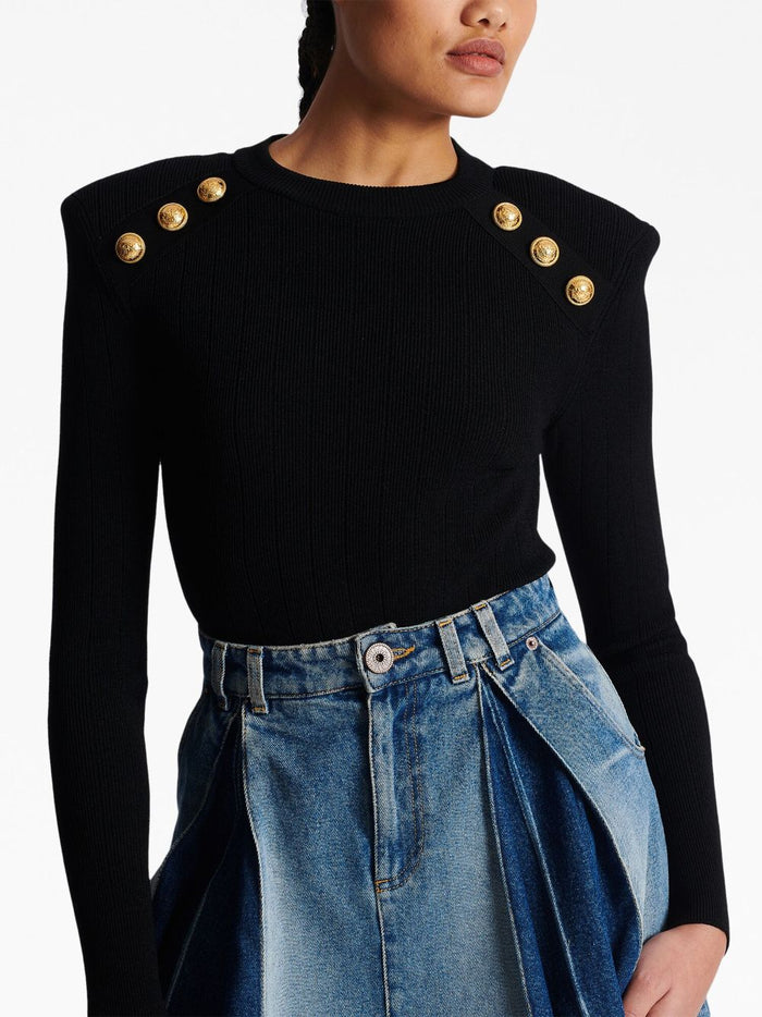 Balmain Sweaters Black Viscose