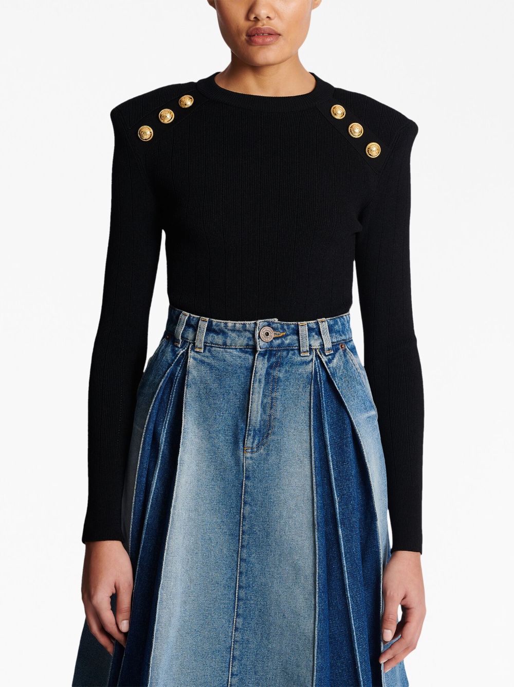 Balmain Sweaters Black Viscose
