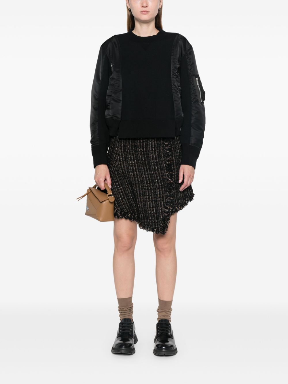 Sacai Sweaters Black Cotton
