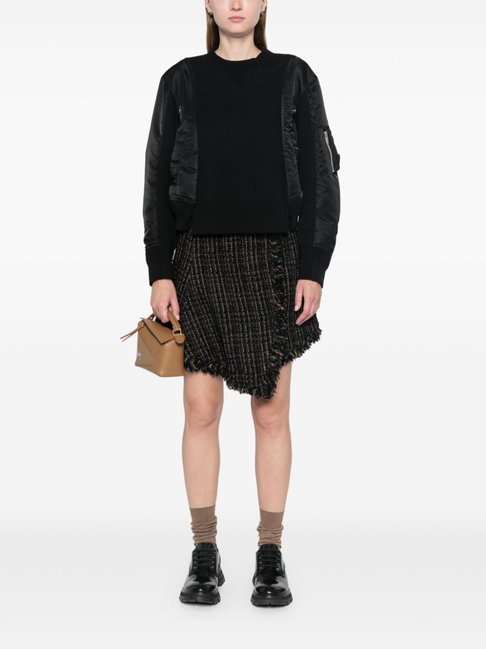 Sacai Skirts Black Wool