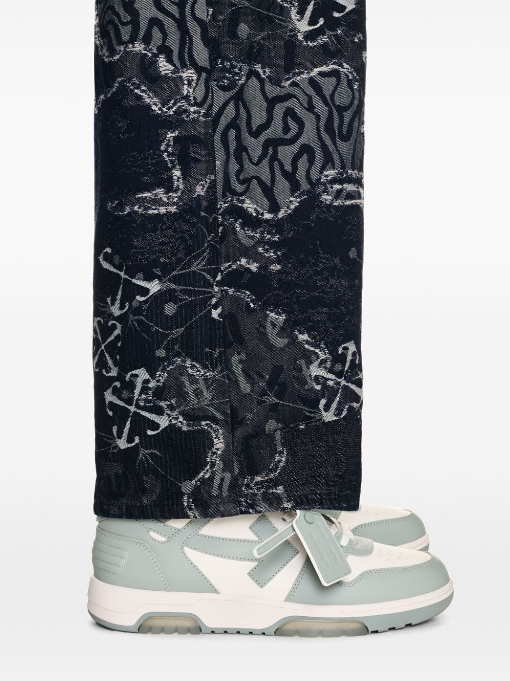 Off White Sneakers Grey Letaher Polyester