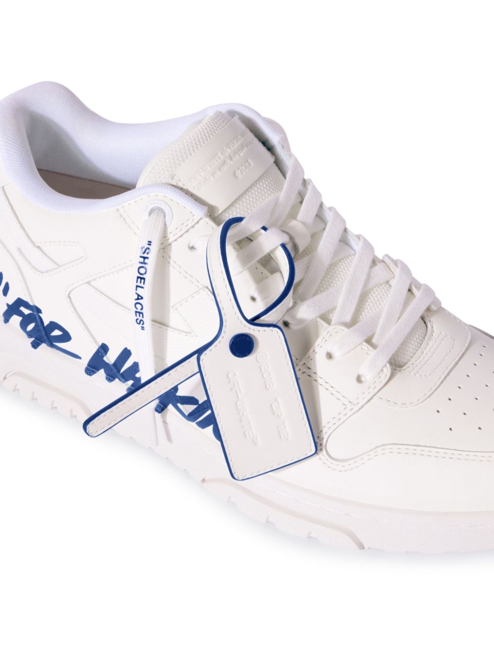 Off White Sneakers Clear Blue Letaher Polyester
