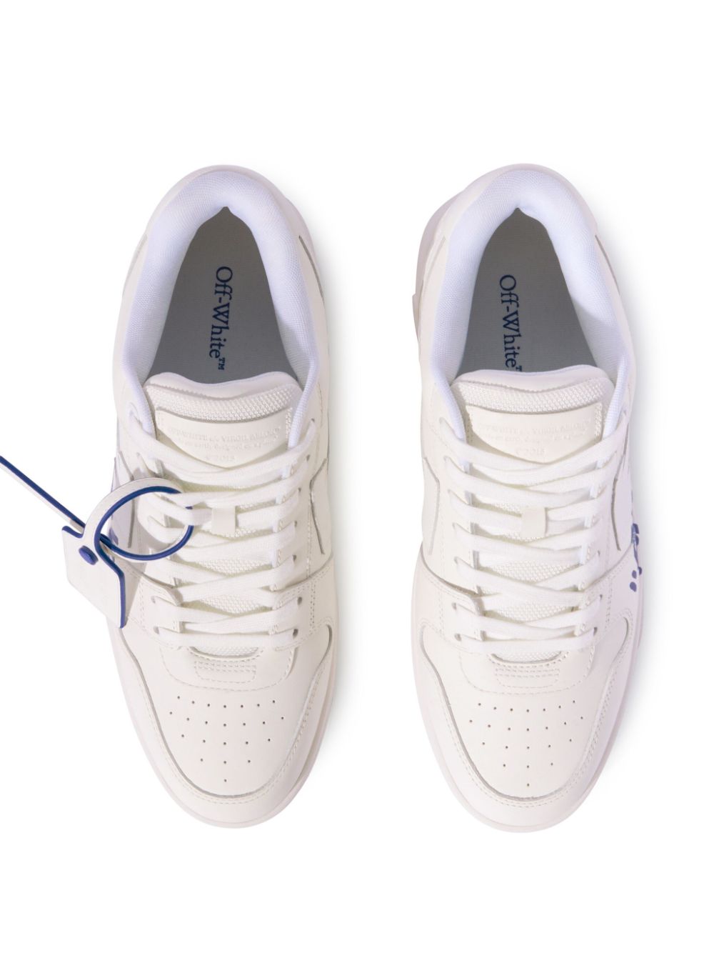 Off White Sneakers Clear Blue Letaher Polyester