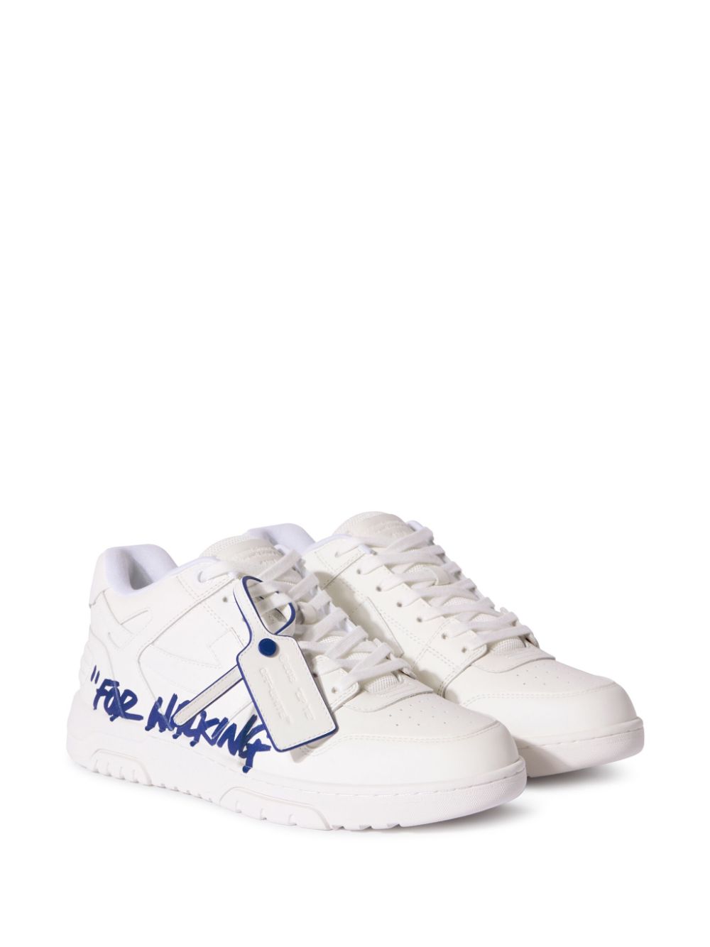 Off White Sneakers Clear Blue Letaher Polyester