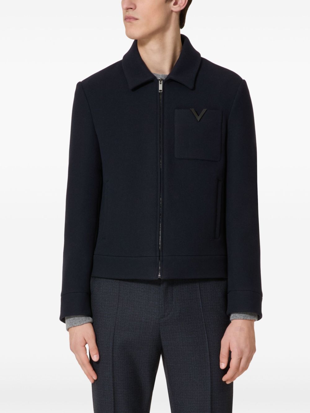 Valentino Coats Blue Wool