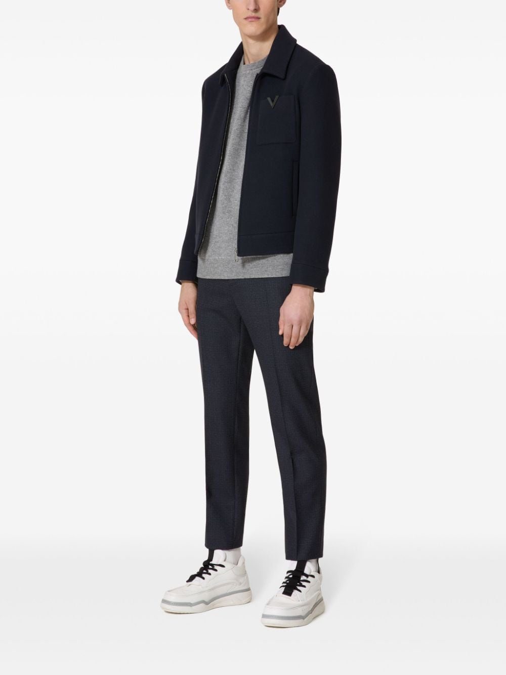 Valentino Coats Blue Wool