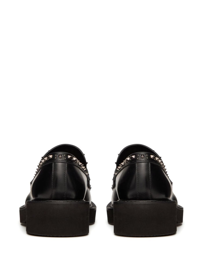 Valentino Garavani Flat Shoes Black Calf Leather