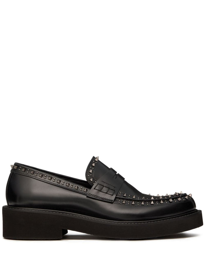 Valentino Garavani Flat Shoes Black Calf Leather