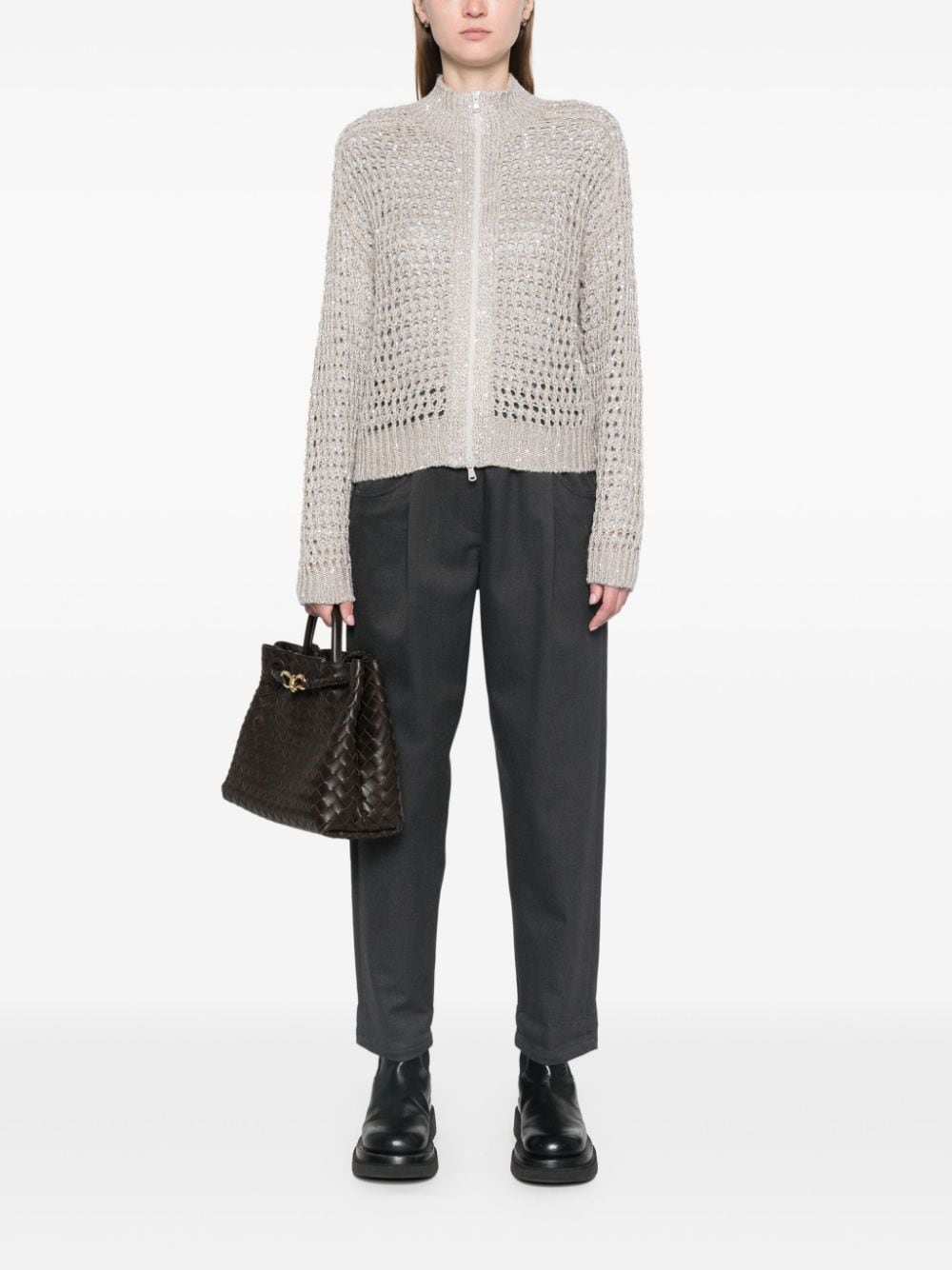 Brunello Cucinelli Sweaters Beige Silk