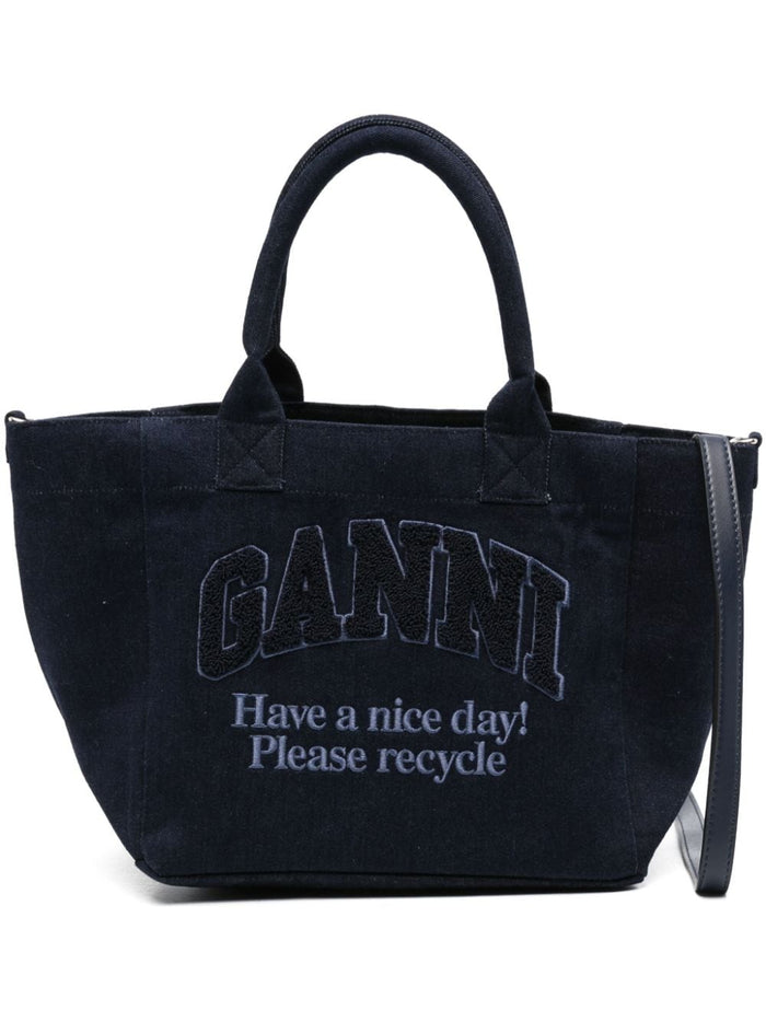 Ganni Bags Blue Cotton