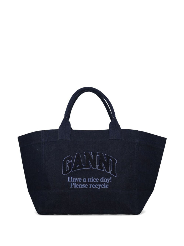 Ganni Bags Blue Cotton