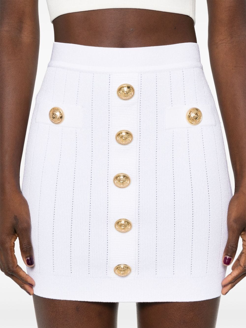 Balmain Skirts White Viscose