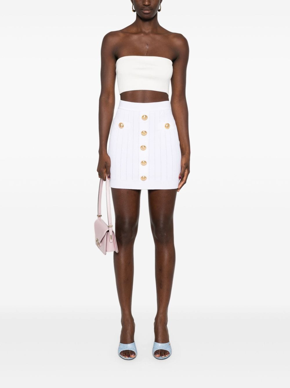 Balmain Skirts White Viscose