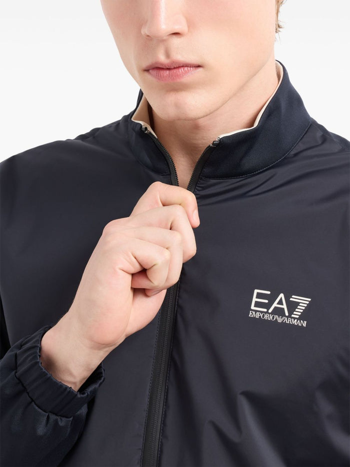 Ea7 Sweaters Blu Nylon Elastane