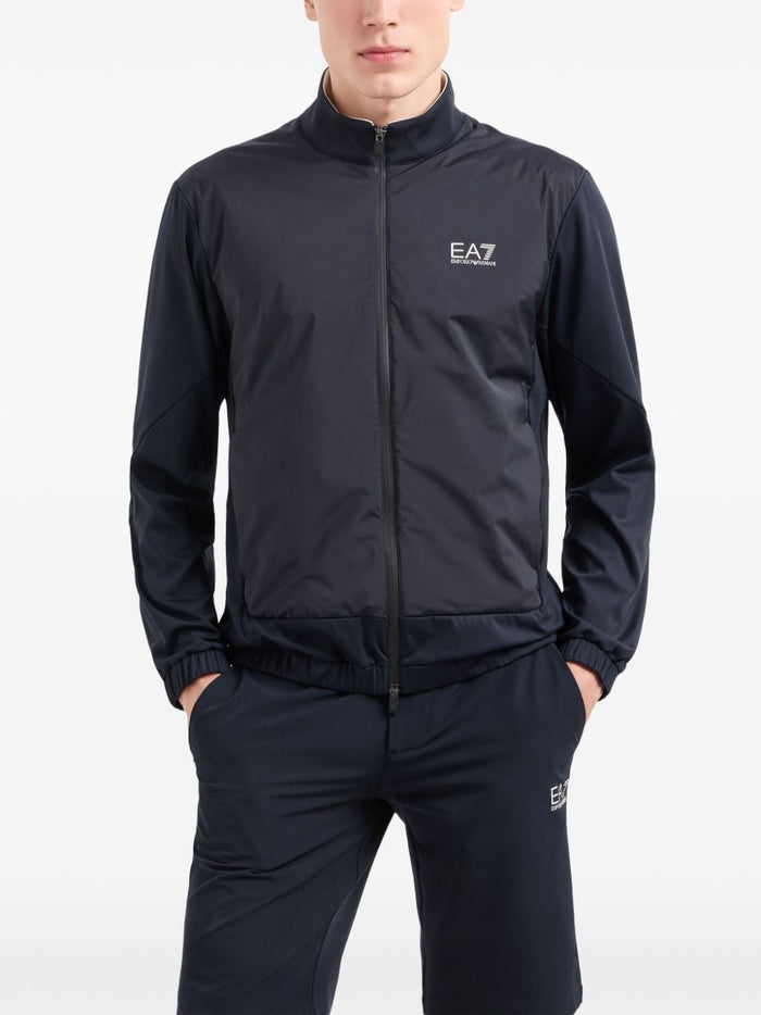 Ea7 Sweaters Blu Nylon Elastane