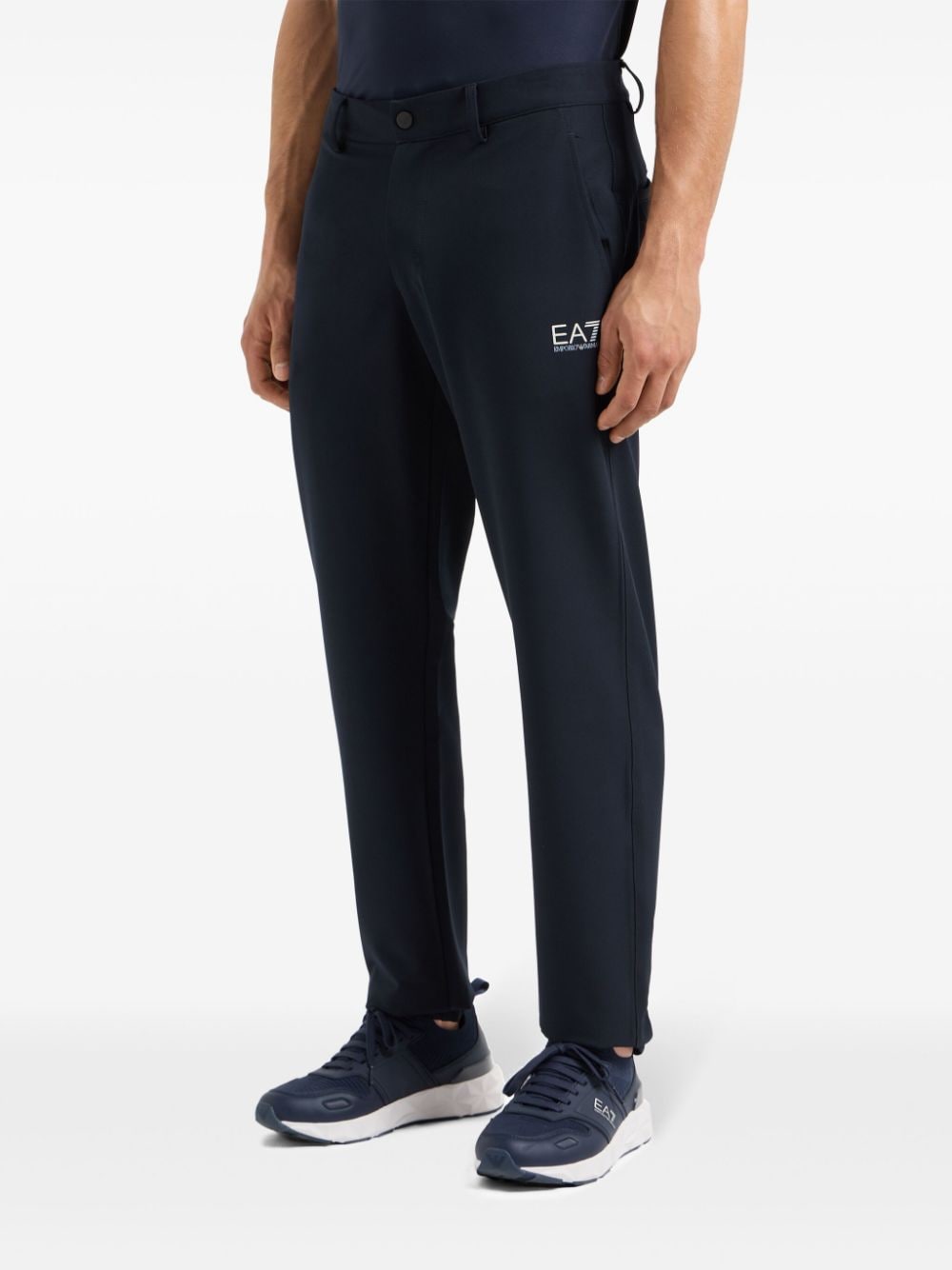 Ea7 Trousers Blu Polyester Elastane