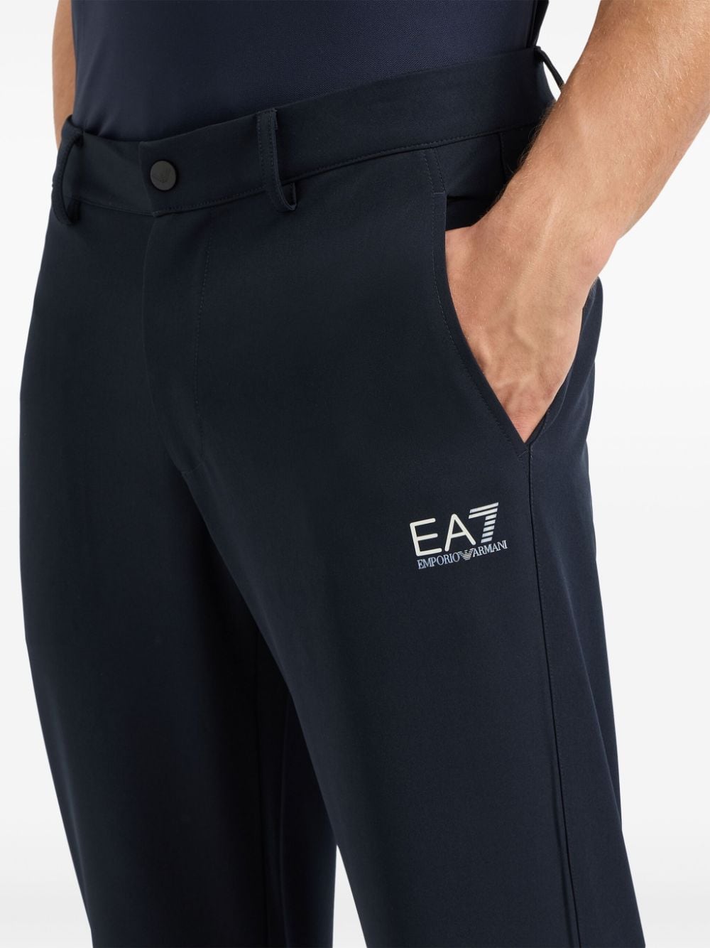 Ea7 Trousers Blu Polyester Elastane