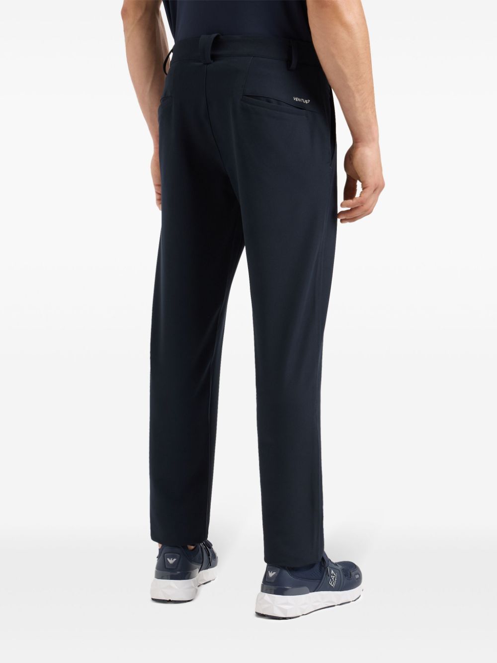 Ea7 Trousers Blu Polyester Elastane