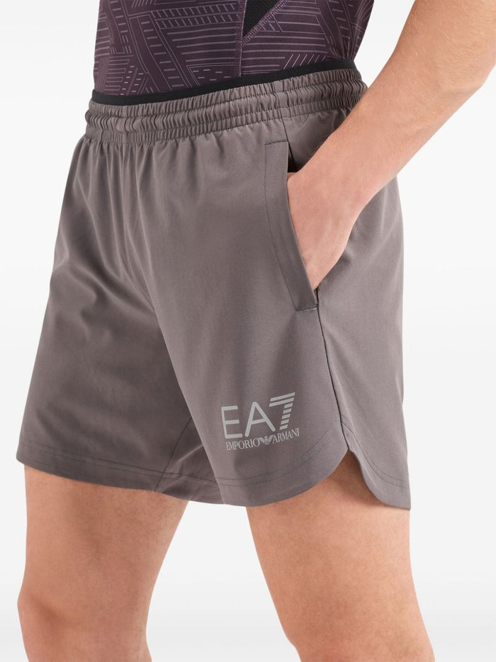 Ea7 Shorts Grigio Polyester Elastane