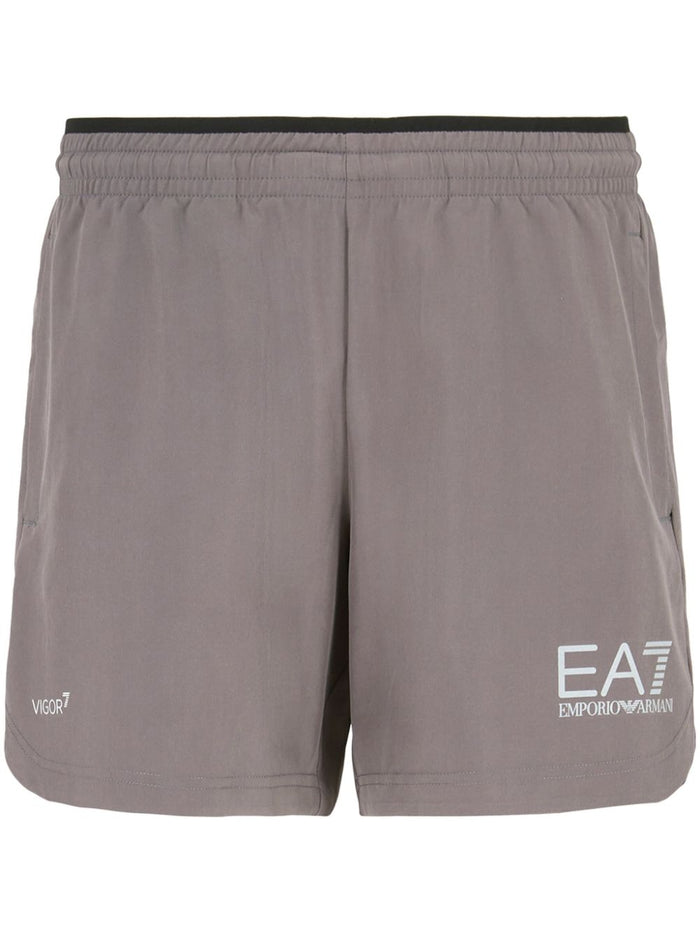 Ea7 Shorts Grigio Polyester Elastane